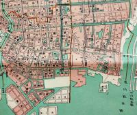 (復刻)戦災焼失区域表示・帝都近傍図　107×78㎝　4色刷り四萬分之一美品