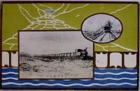 仙北軽便鉄道開通記念絵葉書　カラーイラスト付エンボス入写真版4枚美品　大正元年