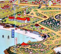 鳥瞰図　星ヶ浦（満洲大連）初三郎画　鳥瞰図部分75×18㎝並上品　南満洲鉄道(株)鉄道部発行　昭和4年
