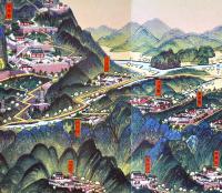鳥瞰図　千山（満洲鞍山市）初三郎画　鳥瞰図部分75×18㎝美品　南満洲鉄道(株)鉄道部発行　昭和4年