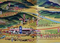 鳥瞰図　大和尚山・金州（満洲鞍山市）初三郎画　鳥瞰図部分75×18㎝美品　南満洲鉄道(株)鉄道部発行　昭和4年