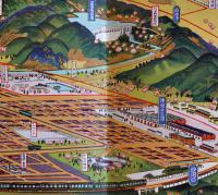 鳥瞰図　大連（関東州）初三郎画　鳥瞰図部分75×18㎝並上品　南満洲鉄道(株)鉄道部発行　昭和4年