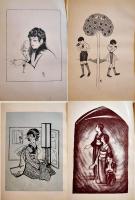 睡蓮の夢　蕗谷虹児画譜第壹集　初版 カバの背痛み　交蘭社　大正13年
