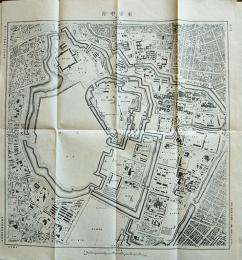 (復刻) 東京中部-皇城　五千分一　明治16年調査　59.5×58.5㎝　参謀本部陸軍部測量局