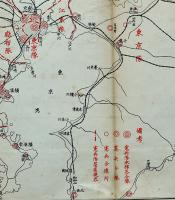 関東震災地域内憲兵配置要図(10月15日ニ於ケル) 大正震災志附図  45.5×38㎝　三五万分一　内務省　大正15年