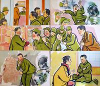 戦時紙芝居「工場部隊」全24枚揃い　小貫武雄原作/戸塚春雄作画　並上品　大日本画劇株式会社　昭和16年