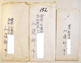 加藤郁乎書簡3通　全点鷲巣繁男宛　封筒付　昭和40年代