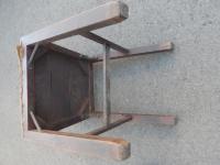 万年筆用ライトインキ 販促用木製椅子 東京大阪篠崎インキ製造株式会社 大正期 約70cm-27cm 文字の金彩部分は塗り直してあります。布部分と本体木製部分は当時の状態です。

