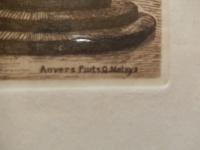 銅版画　Anvers Puits　Quentin Metsys　クエンティン・メッツィス　　Belgique　エッチング　額サイズ25cm-19cm