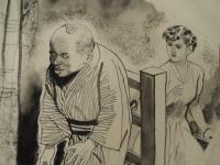 田螺骨董店 自筆挿絵原稿　香山滋作　今村恒美画　全3点揃　 探偵小説宝石　昭和28年　宝石編集者旧蔵品　肉筆原稿