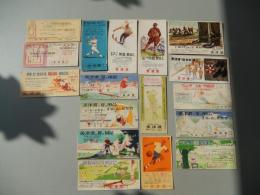 戦前　神田小川町　美津濃の栞17点　スポーツ用品　厚手の栞　宣材　野球用品売出し　アメリカンバット宣伝週間　フットボール　デッドボール売出し　海と山の展覧会　ウィンタースポーツ展覧会　山の用品売出し　カレッヂシューズ売出し　通学靴売出し　テニス用品売出し　全運動写真展覧会　陸上競技服装売出し　　15cm-8cm前後