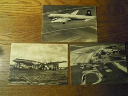 航空機絵葉書　DOUGLAS DC-6B DER SWISSAIR  LUFTHANSA LANGSTRECKEN FLUGZEUG　3点