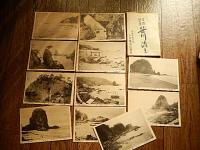 海府名所絵葉書　11枚タトウ付き　笹川流し　羽越線桑川駅笹川屋商店発行　戦前
