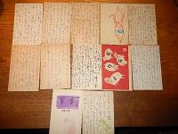 朝倉摂　直筆葉書12通　松本栄宛ほか　昭和26年〜30年