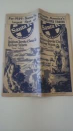 The Atchison Topeka & Santa Fe Railway (Santa Fe)1939年時刻表、路線図　全64ページ