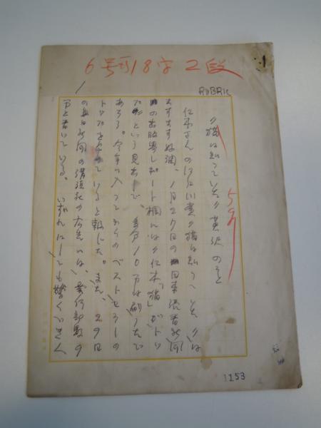 江戸川乱歩自筆肉筆草稿 猫は知っていた英訳のこと 江戸川乱歩