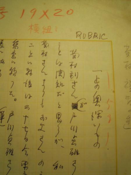 江戸川乱歩自筆肉筆草稿 一止の奥深いもの 複数の私 江戸川乱歩専用