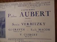 PAULINE　AUBERT　1929年パリコンサートチラシ