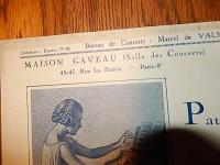 PAULINE　AUBERT　1929年パリコンサートチラシ