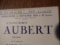 PAULINE　AUBERT　1929年パリコンサートチラシ