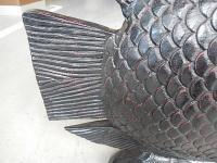 魚漆木彫　朝鮮  民芸　李朝　韓国　56ｃｍ-50ｃｍ　厚さ12ｃｍ