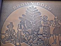 BROWN GOLD COFFEE　アラビックコーヒー　銅製看板　45cmー37cm