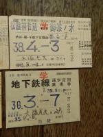 大塩光夫学生時代の定期券 京王帝都電鉄　東大前-目白　昭和28年| 帝都高速度交通営団地下鉄線　昭和35年　| 帝都高速度交通営団地下鉄線　地下鉄池袋-本郷三丁目　昭和37年　|  東京急行電鉄　松陰神社前-御茶ノ水　昭和38年　|  小田急電鉄　世田谷代田-武蔵小金井　昭和38年
郵政省電波研究所　物理学者