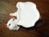 和製磁器アンティーク ティーポット ねこポット 猫 ビンテージ　伊万里　天地20cm