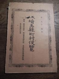 改正埼玉県町村便覧　明治22年　付属　郡役所位置　警察署管轄区域　公證登記所管轄区域　電信郵便局位置
著者兼発行者 原久吉編　印刷人　和田辰之助　大売捌所　埼玉県浦和町　埼玉縣用逹会社　定価十五銭
    ページ数 56頁 
