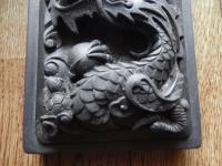 書道具 端渓　龍亀彫刻蓋硯 龍 亀 縁起物 古硯 蓋付硯 中国書道具 唐硯 
■サイズ：約220×130mm　厚み50mm
■用途：漢字全紙、他字数作品、大作品など
