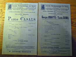 Pablo Casals 1924/Nov, Georges Jouatte-Toscha Seidel 1924/Dec,コンサートチラシ　a Paris