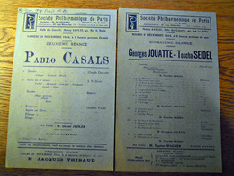 Pablo Casals 1924/Nov, Georges Jouatte-Toscha Seidel 1924/Dec,コンサートチラシ　a Paris