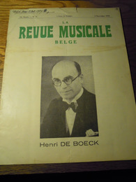 岩崎雅通旧蔵サイン　LA REVUE MUSICALE　BELGE HENRI DE BOECK　1936　NOVEMBER 