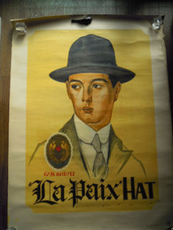 戦前ポスター 帽子　日ノ出向鳥印　La Paix HAT