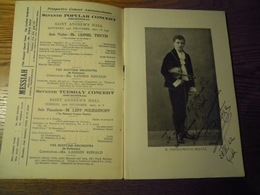 M. Yovanowitch Bratza 林献呈サイン入りコンサートパンフレット1922年 ＠St. Andrews Hall, w the Scottish Orchestra 