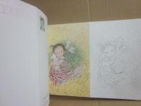 中島潔　塗り絵　夢童　原画と下絵ポストカード　計３２枚収録　月刊ラジオ深夜便