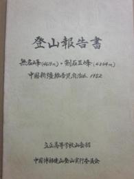 無名峰（４６１３ｍ）・剣石２峰（４３０４ｍ）　中国新彊維吾児自治区１９８２　立正高等学校山岳部　中国博格達山登山実行委員会