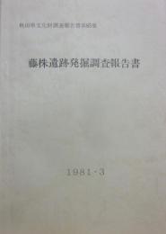 藤株遺跡発掘調査報告書　秋田県文化財調査報告書第８５集　１９８１・３