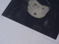 重野克明　真作　銅版画　「をりこみ少年」　限18/31　サイン　11×8.5㎝　エッチング