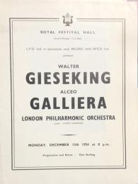 ワルター・ギーゼキング / アルチェオ・ガリエラ　Walter Gieseking / Alceo Galliera　【海外公演プログラム】