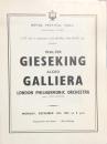 ワルター・ギーゼキング / アルチェオ・ガリエラ　Walter Gieseking / Alceo Galliera　【海外公演プログラム】