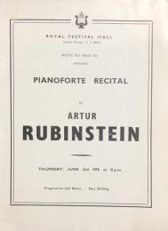 アルトゥール・ルービンシュタイン　Artur Rubinstein　【海外公演プログラム】