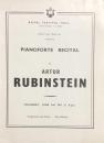 アルトゥール・ルービンシュタイン　Artur Rubinstein　【海外公演プログラム】