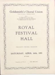 ゴールドスミス合唱連盟　Goldsmith’s Choral Union　【海外公演プログラム】