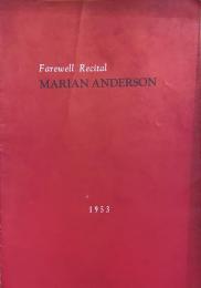 マリアン・アンダーソン告別演奏会　Marian Anderson　　【来日公演プログラム】