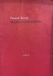 マリアン・アンダーソン告別演奏会　Marian Anderson　　【来日公演プログラム】