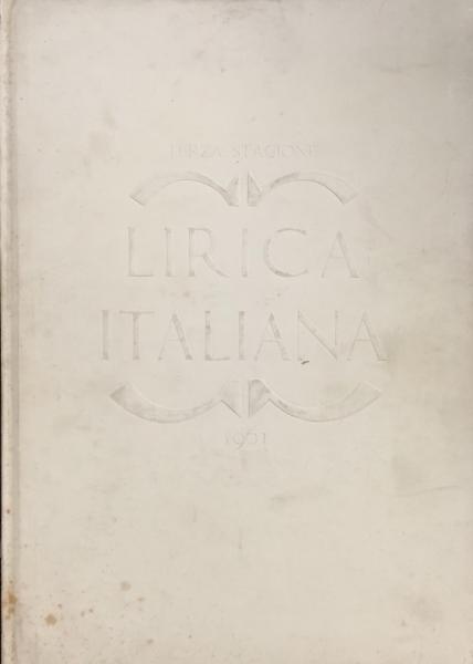 LIRICA ITALIANA』 イタリア歌劇団 日本公演イタリアオペラ
