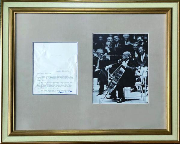 パブロ・カザルス Pablo Casals 自筆サイン入りタイプ書簡 (チェ
