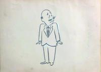 岡部冬彦 画稿　「オヤカマ氏」　2枚