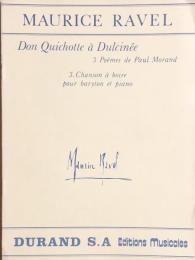 ラヴェル　ドゥルネシア姫に思いを寄せるドン・キホーテより 酒の歌　Ravel Don Quichotte a Dulcinee　3.Chanson a boire　　【楽譜】